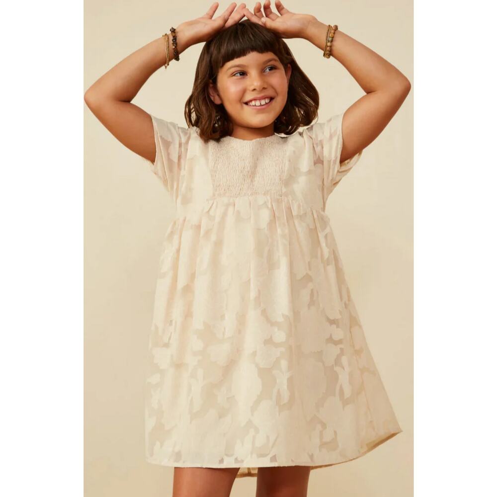 Hayden Panel Smocked Floral Dress Ivory NWT size small
